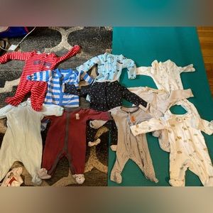 10 newborn baby boy onesie pajama sets